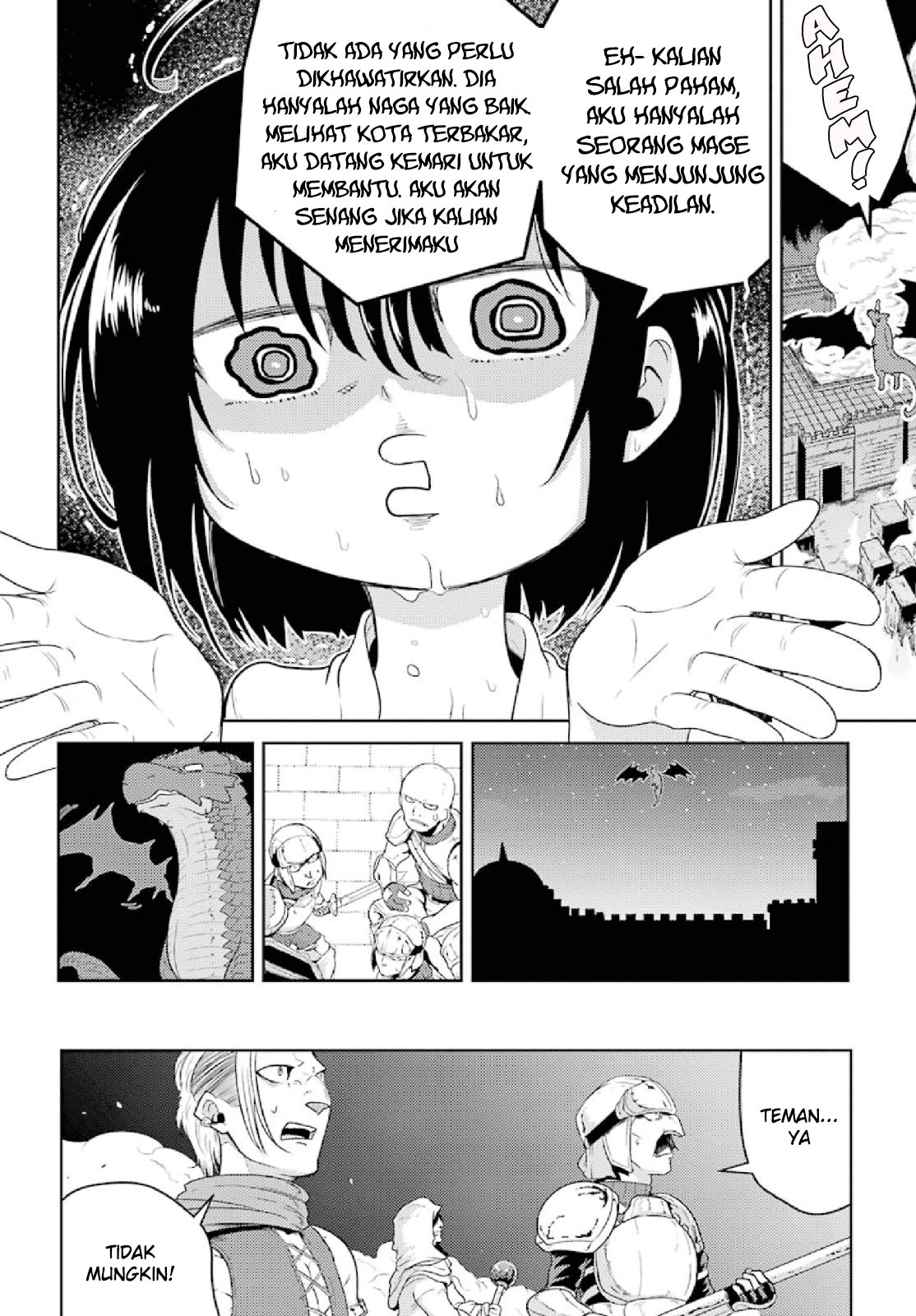 Yowai 5000-nen no Soushoku Dragon, Iware naki Jaryuu Nintei: Yada Kono Ikenie, Hito no Hanashi wo Kiite Kurenai Menuju Kota Petualang 第34页