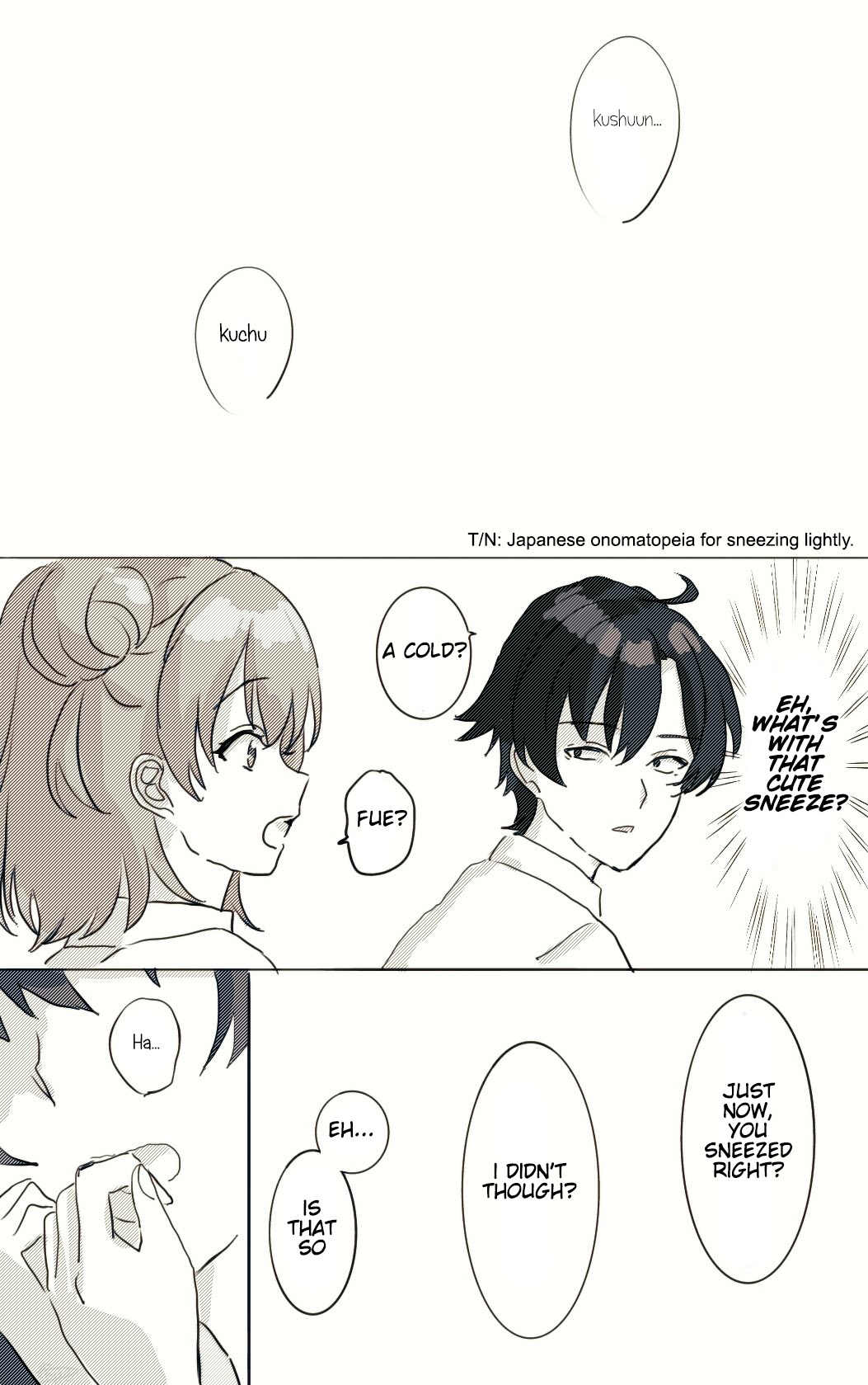 Yahari Ore no Seishun Love Come wa Machigatteiru - Hiratsu Kawaii Shizu Kawaii (Doujinshi) Talk about sneezing 第1页