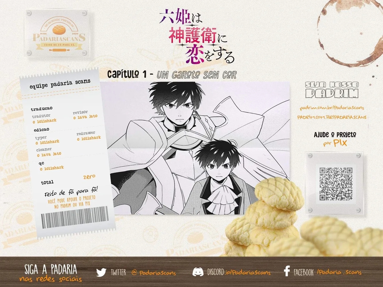Roku-hime wa Kami Goei ni Koi wo Suru ~Saikyou no Shugo Kishi, Tenseishite Mahou Gakuen ni Iku~ Um garoto sem cor 第1页