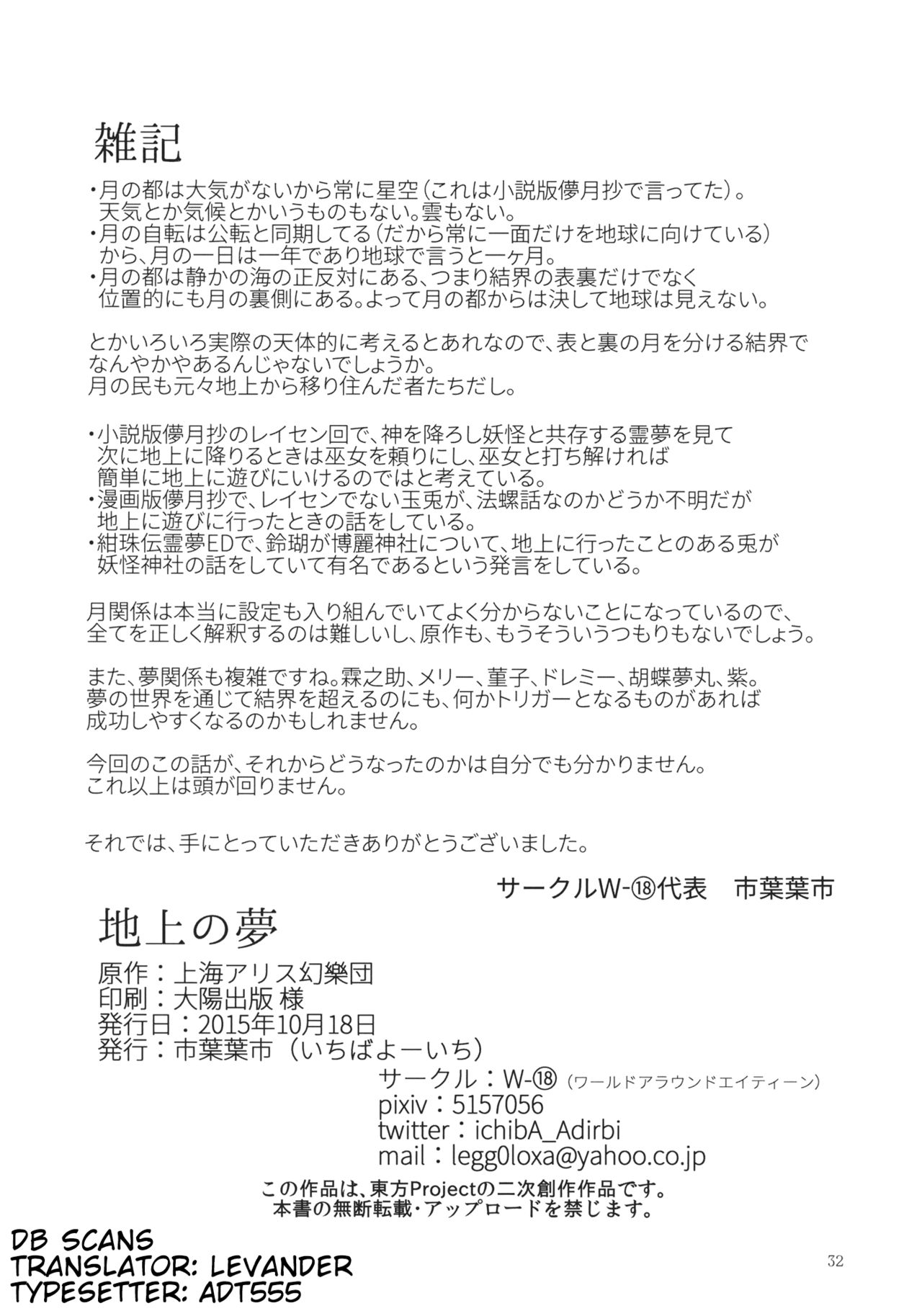 Touhou - Chijou no Yume (Doujinshi) Oneshot 第31页