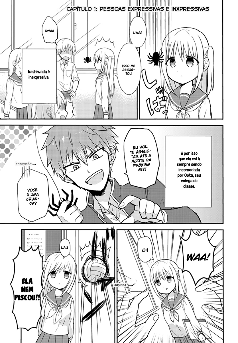 Kao ni Denai Kashiwada-san to Kao ni Deru Oota-kun Pesoas Expressivas e Inexpressivas 第3页
