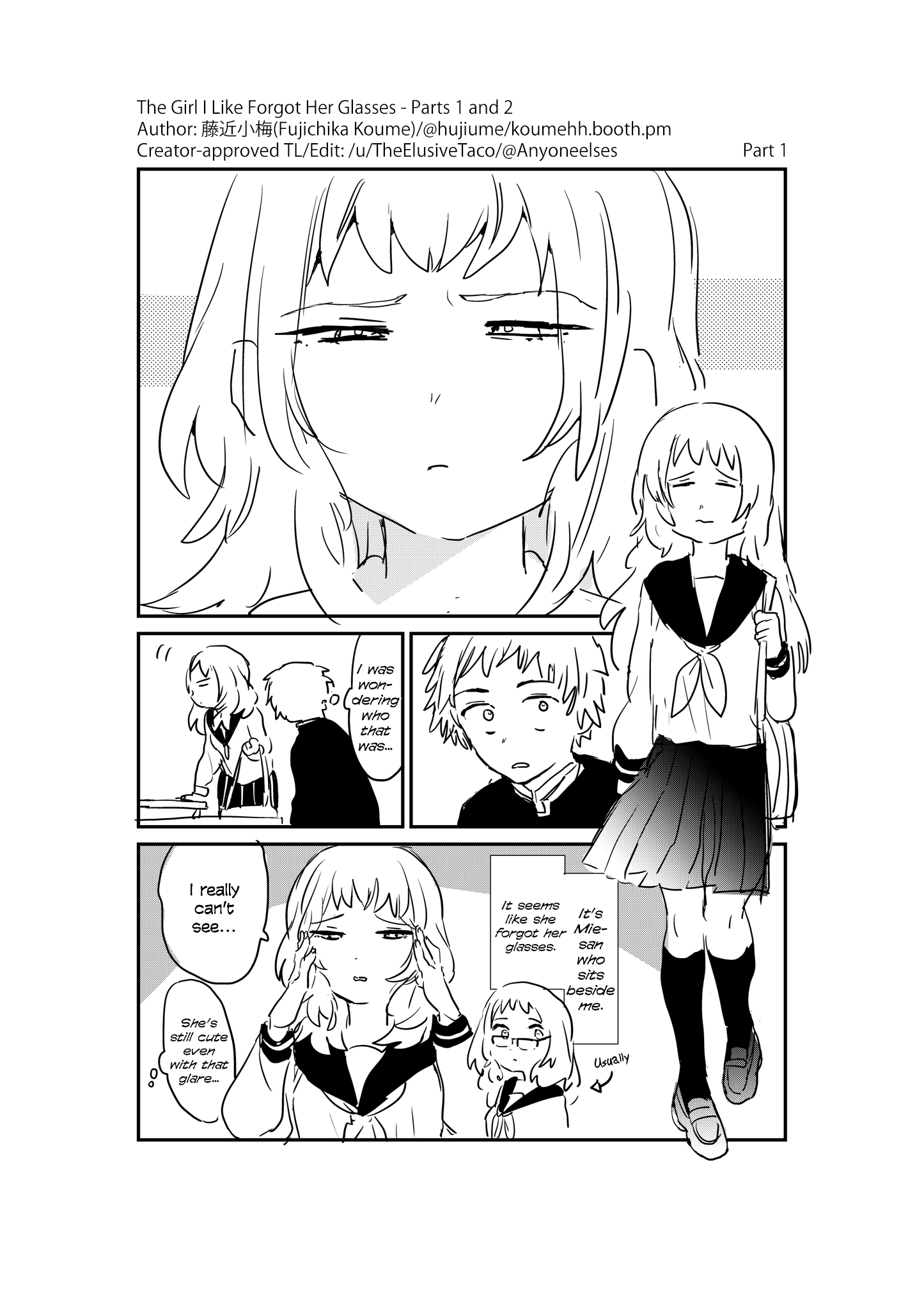 The Girl I Like Forgot Her Glasses (Pre-Serialization) 第1页