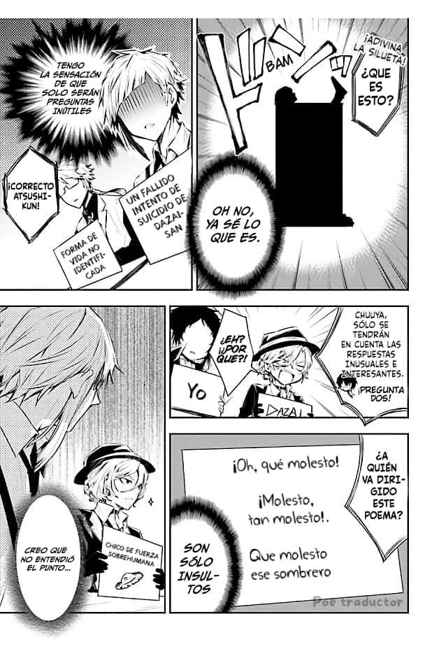 Bungo stray dogs Antología Hana "Torneo de preguntas y respuestas de Dazai Osamu" 第4页
